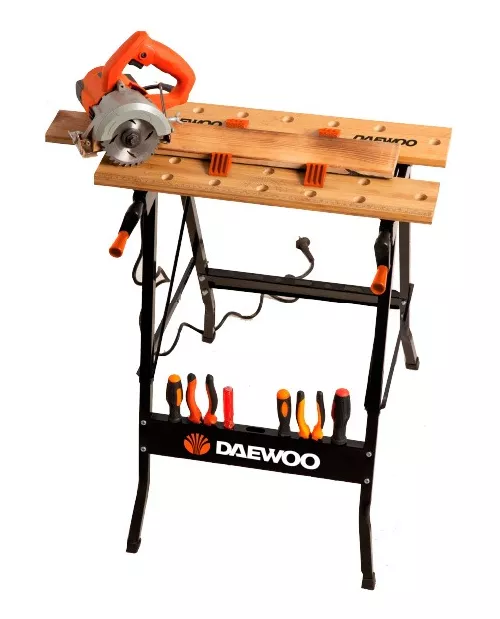 MESA DAEWOO BANCO TRABAJO PLEGABLE PORTATIL SOPORTA 70 KG - 3