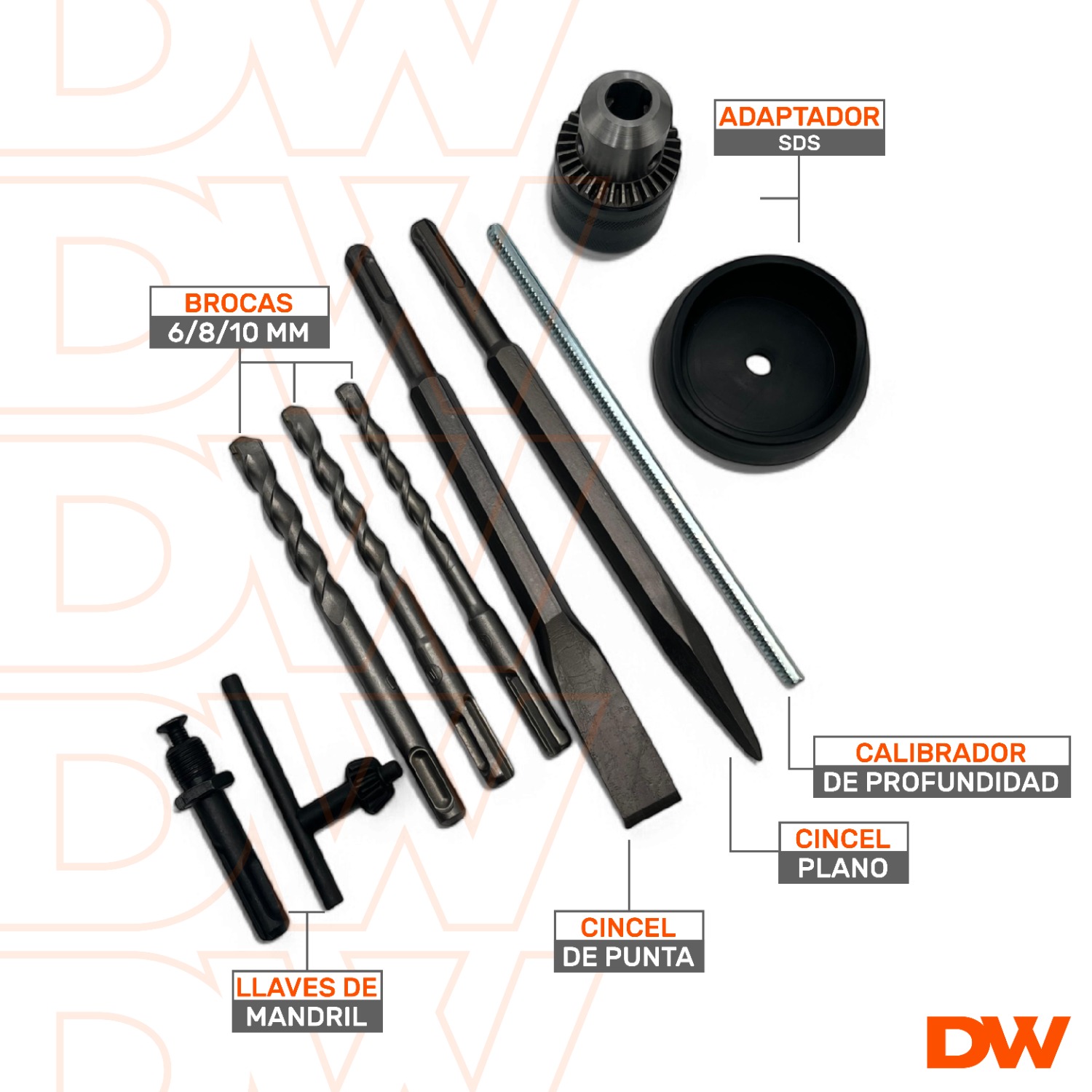 ROTOMARTILLO DAEWOO DARH26-105C GRIS 1050W SDS PLUS 4500 BPM - 6