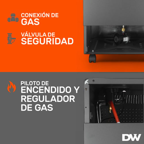 ESTUFA A GAS MOVIL DAEWOO DANY44 4.4 KW 11 A 15 KG 3 NIVELES - 4