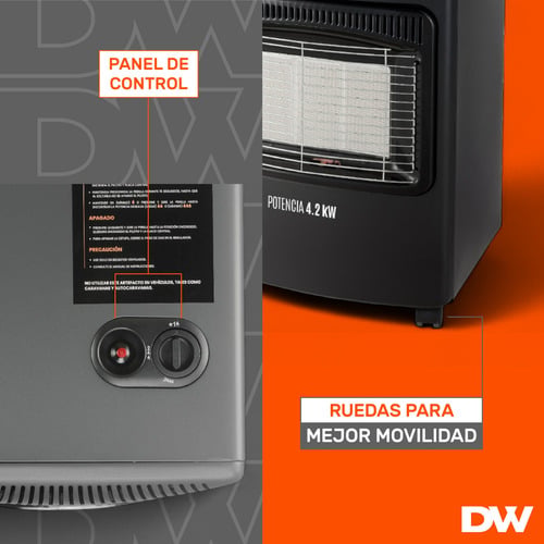 ESTUFA A GAS MOVIL DAEWOO DANY44 4.4 KW 11 A 15 KG 3 NIVELES - 5