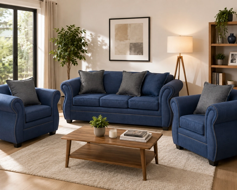 SOFA EMILI 3 CUERPOS AZUL GRIS - 1
