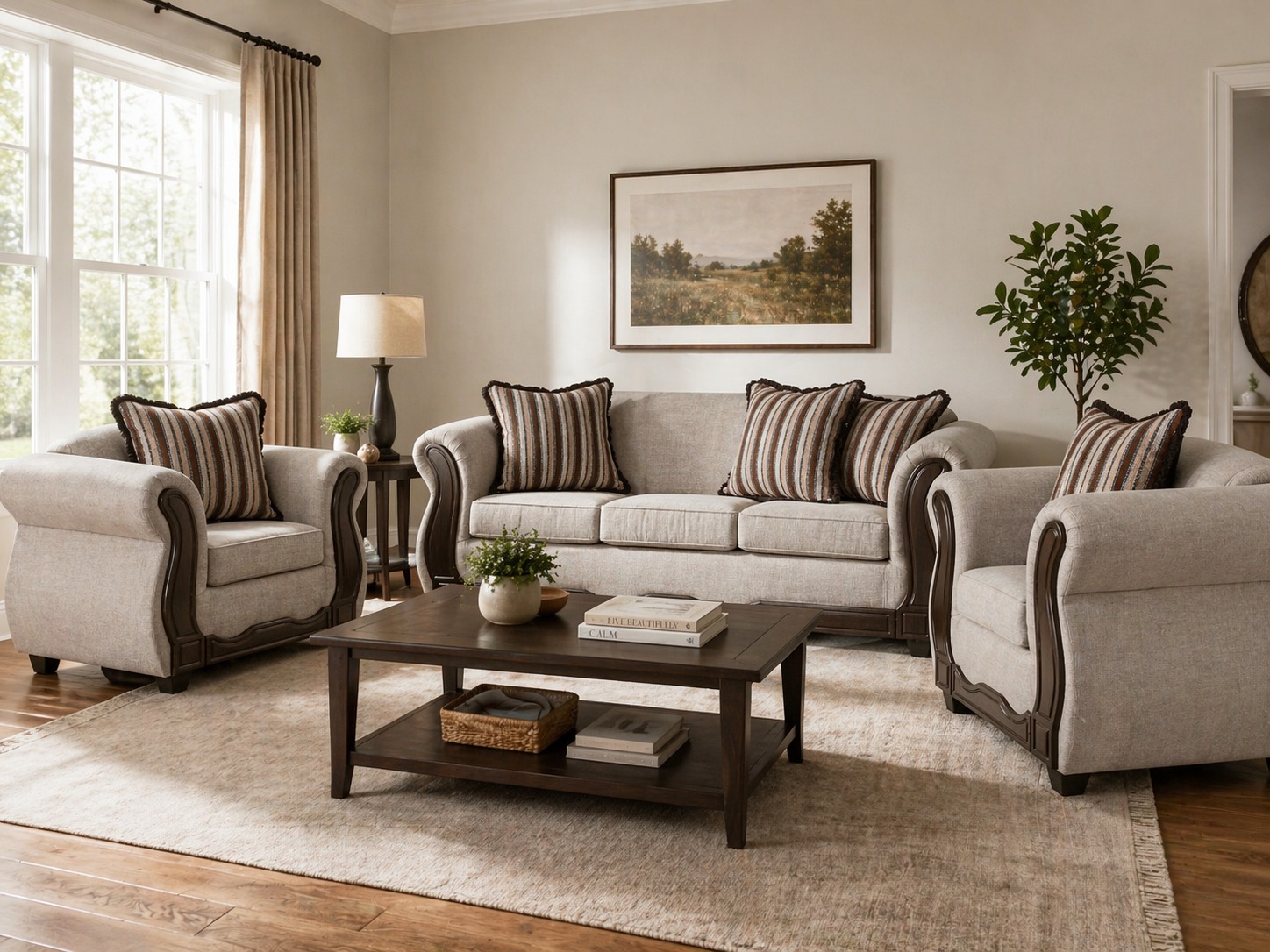 JUEGO LIVING SOFIA 3 1 1 BEIGE - 1