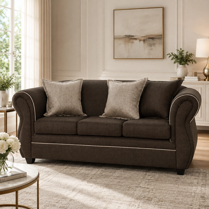 SOFA EMILI 3 CUERPOS CAFE
