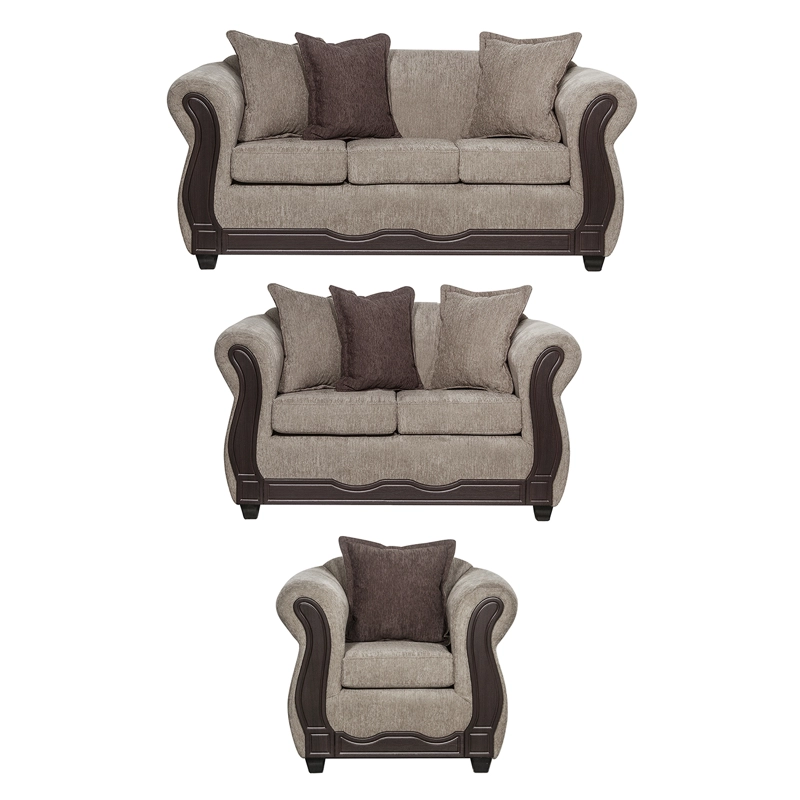 JUEGO LIVING BARCELONA 3 2 1 BEIGE - 1