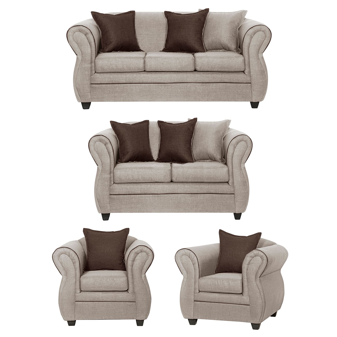 JUEGO LIVING EMILI 3 2 1 1 BEIGE - 1