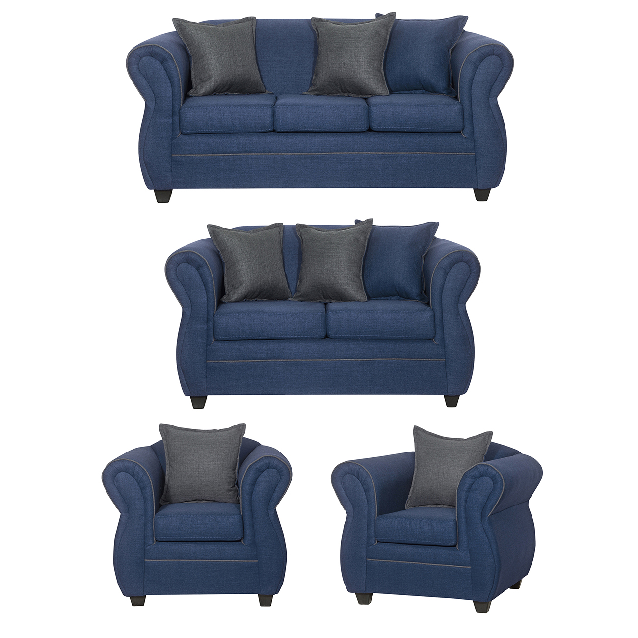 JUEGO LIVING EMILI 3 2 1 1 AZUL - 1