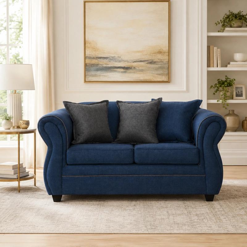 SOFA EMILI 2 CUERPOS AZUL