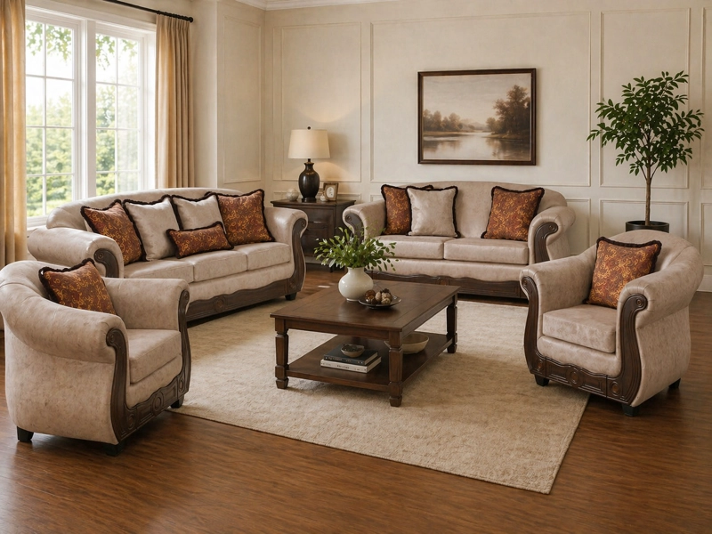 JUEGO DE LIVING 3 2 1 1 ESTAMBUL BEIGE - 1