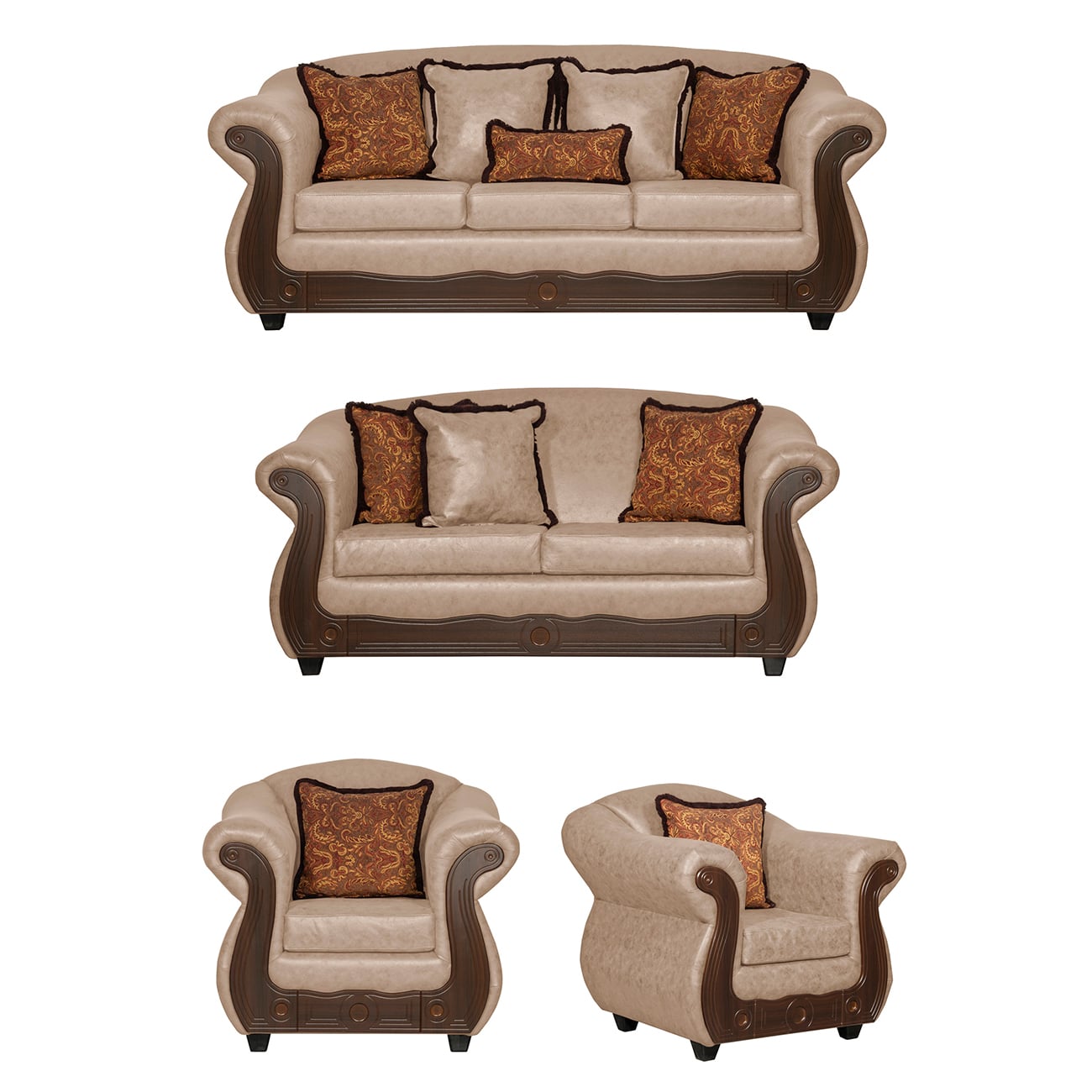 JUEGO DE LIVING 3 2 1 1 ESTAMBUL BEIGE - 3