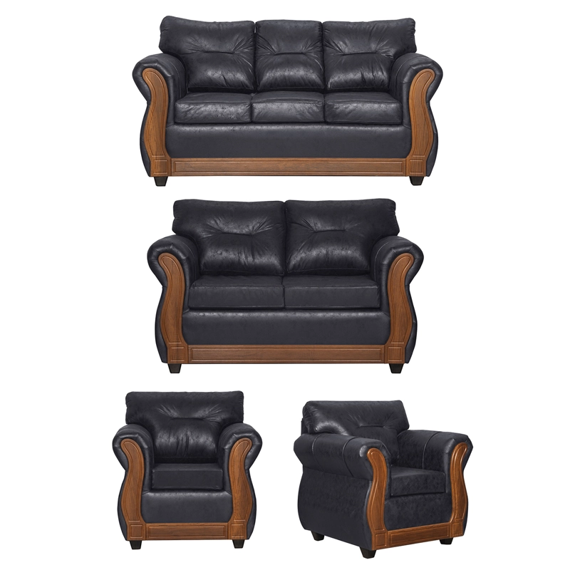 JUEGO DE LIVING 3 2 1 1 TORONTO NEGRO - 1