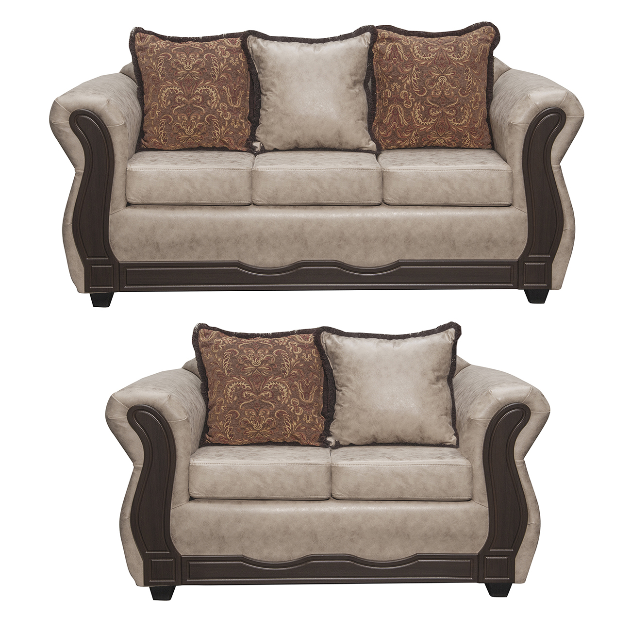 JUEGO DE LIVING 3 2 SOFIA PU BEIGE - 2