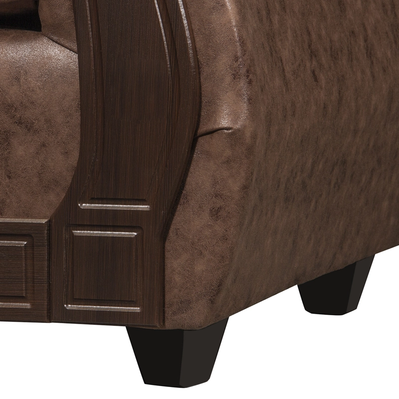 SOFÁ 3 CUERPOS SOFIA PU EN COLOR CAFE - 5