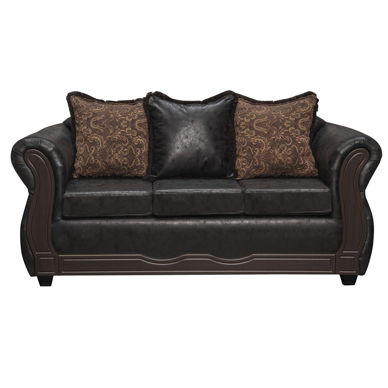 JUEGO DE LIVING 3 2 SOFIA PU EN COLOR NEGRO - 2