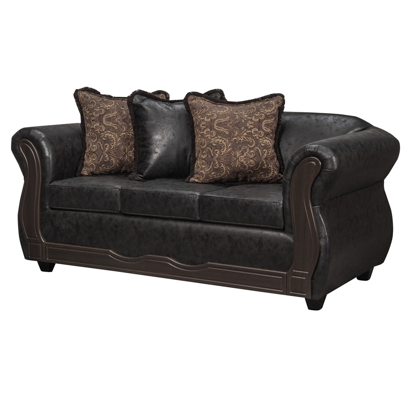 JUEGO DE LIVING 3 2 SOFIA PU EN COLOR NEGRO - 3
