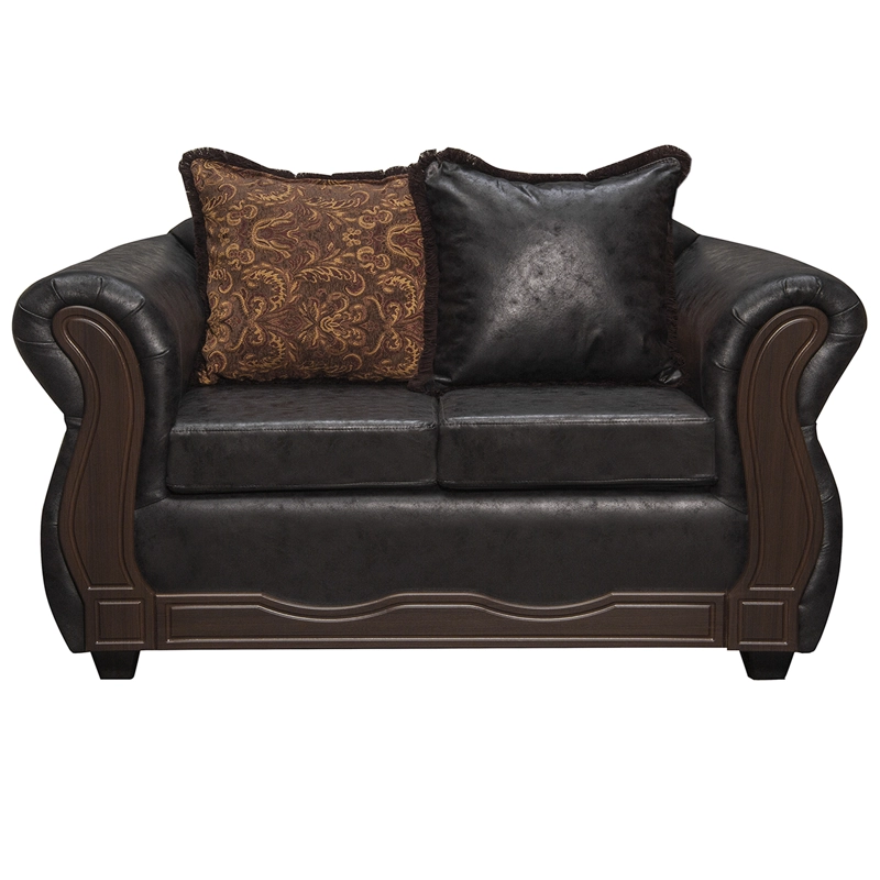 JUEGO DE LIVING 3 2 SOFIA PU EN COLOR NEGRO - 5