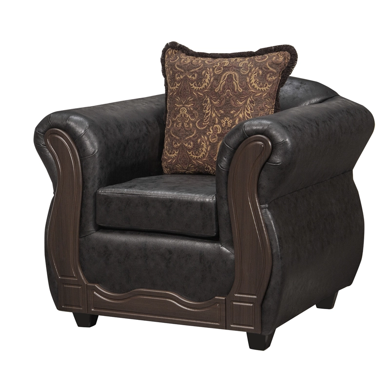 JUEGO DE LIVING 3 2 SOFIA PU EN COLOR NEGRO - 7