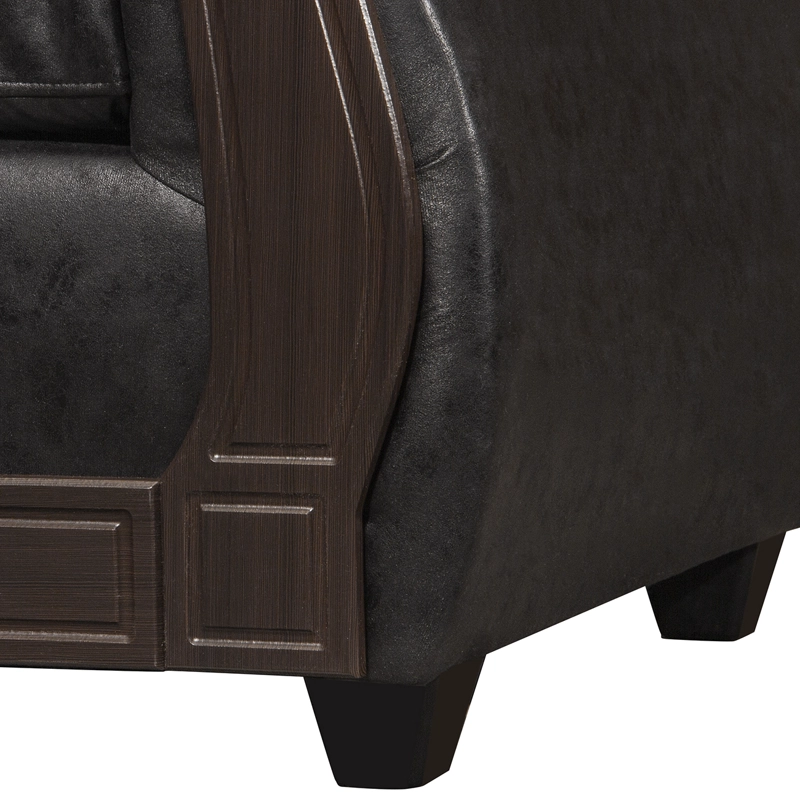 JUEGO DE LIVING 3 2 SOFIA PU EN COLOR NEGRO - 8