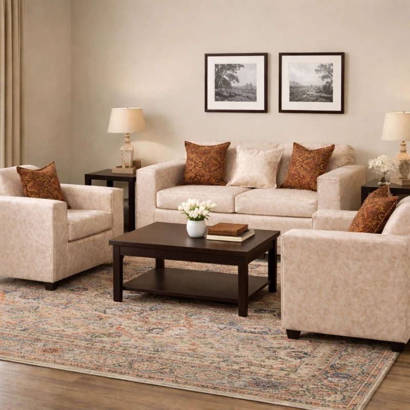 JUEGO DE LIVING 2 1 1 EZEIZA BEIGE - 1