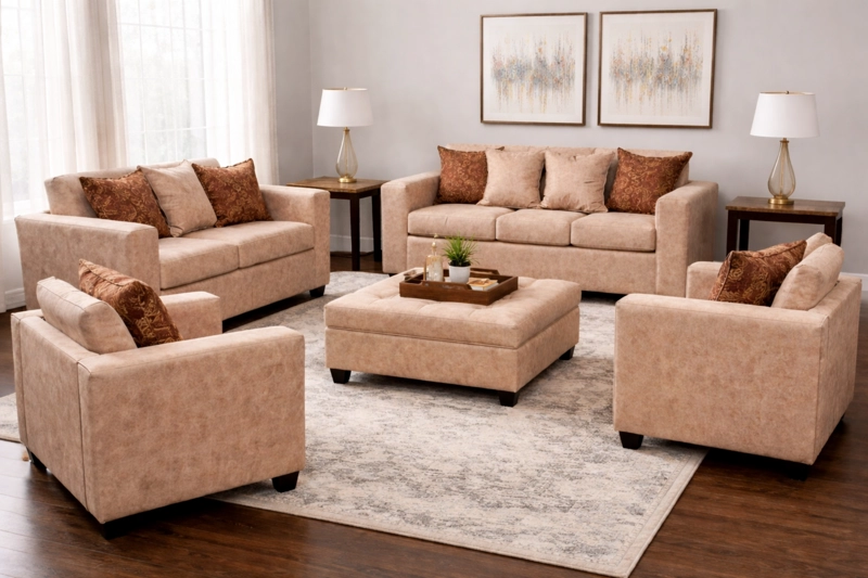 JUEGO DE LIVING 3 2 1 1 EZEIZA TERRACOTA - 1