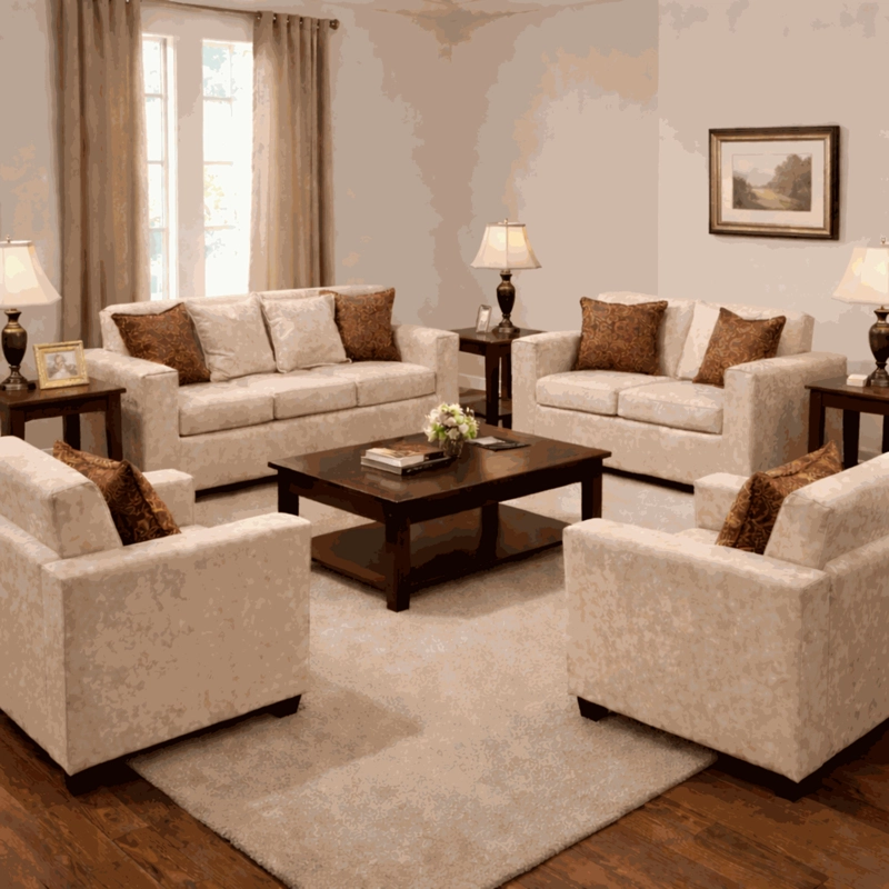 JUEGO DE LIVING 3 2 1 1 EZEIZA BEIGE - 1