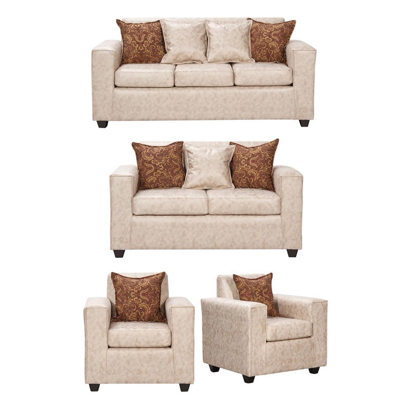 JUEGO DE LIVING 3 2 1 1 EZEIZA BEIGE - 6