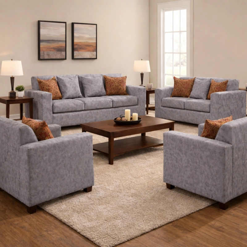 JUEGO DE LIVING 3 2 1 1 EZEIZA GRIS - 1