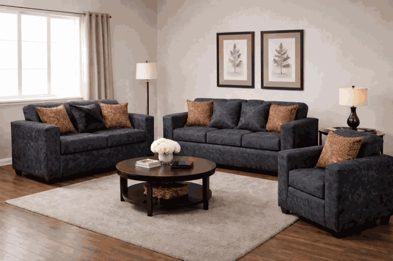 JUEGO DE LIVING 3 2 1 EZEIZA NEGRO - 1