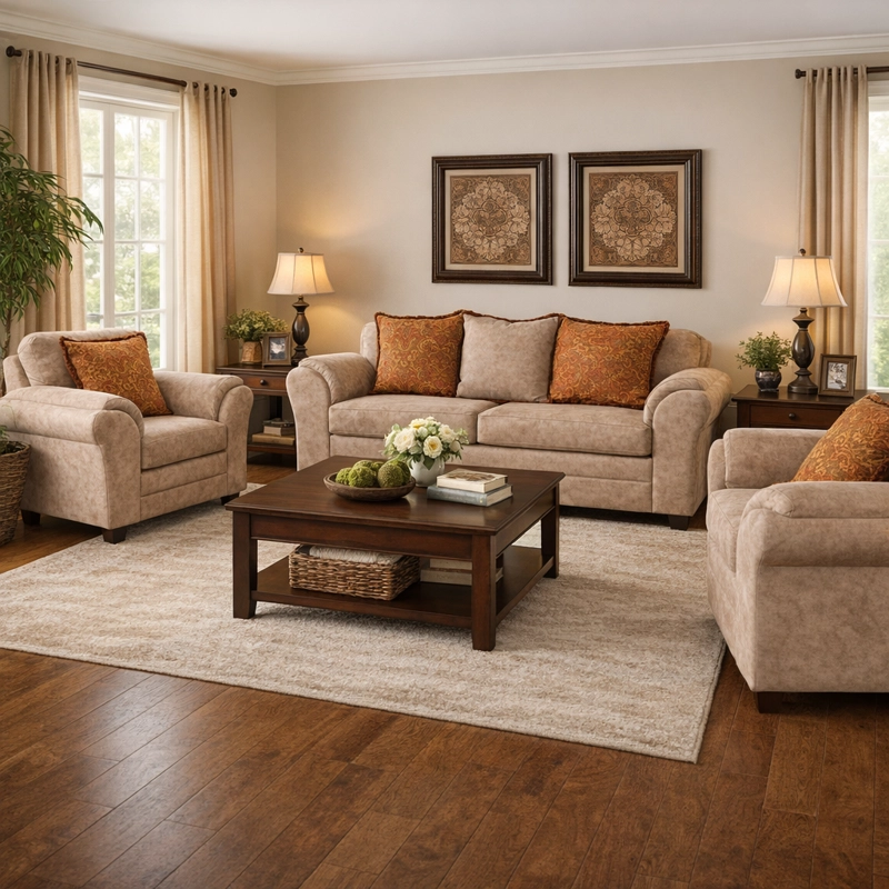 JUEGO DE LIVING 2 1 1 ACONCAGUA BEIGE - 1