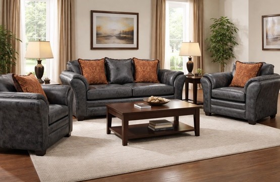 JUEGO DE LIVING 2 1 1 ACONCAGUA NEGRO - 1
