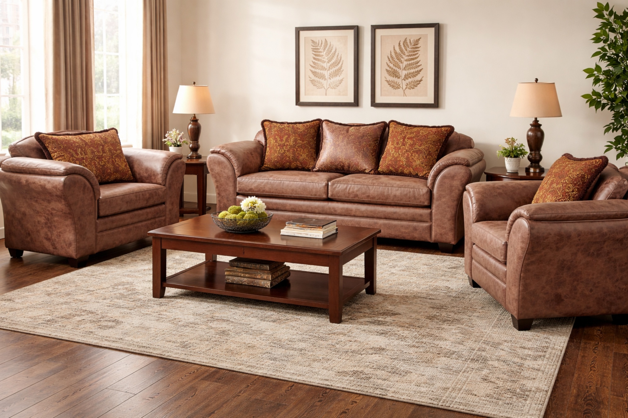 JUEGO DE LIVING 2 1 1 ACONCAGUA TERRACOTA - 1