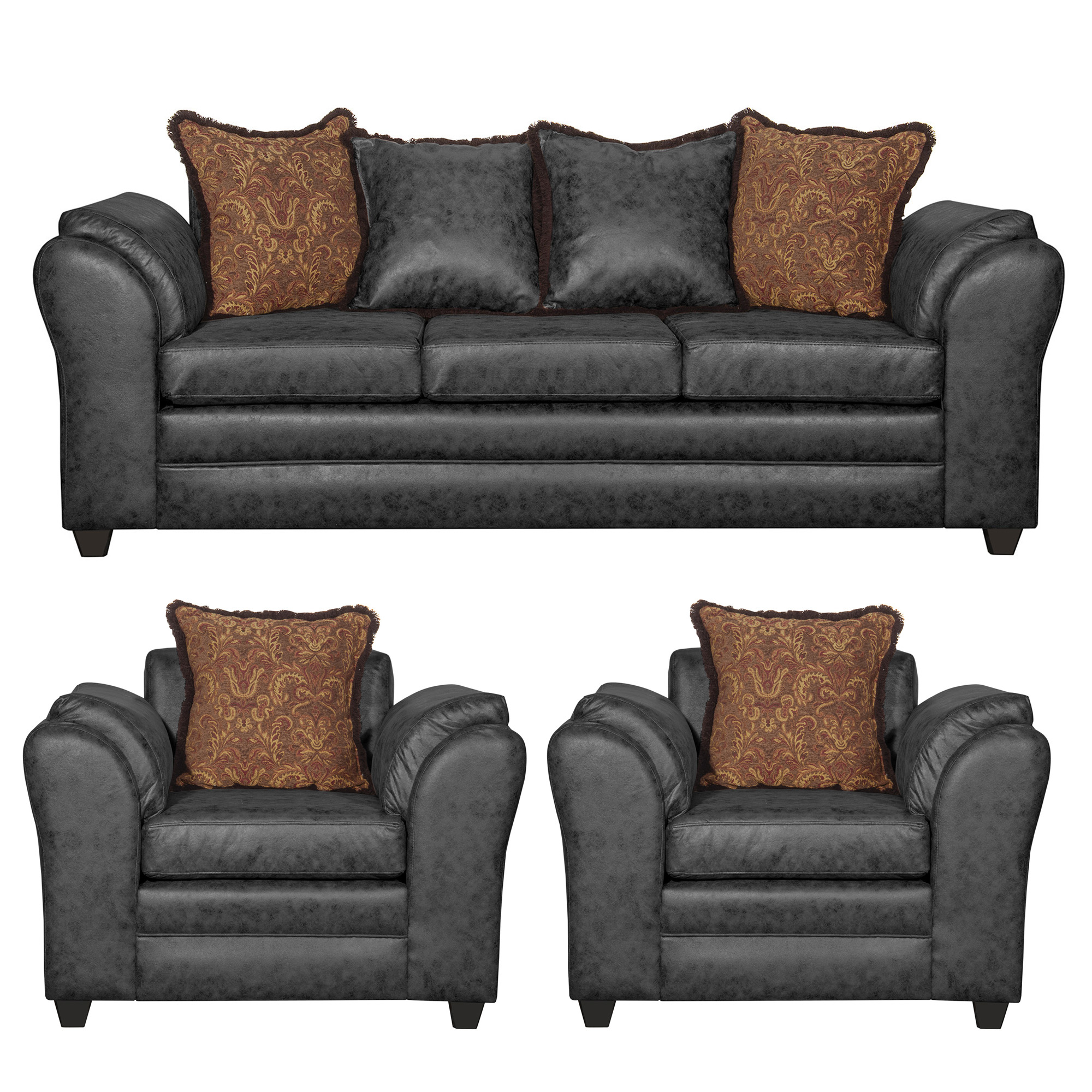 JUEGO DE LIVING 3 1 1 ACONCAGUA NEGRO - 2