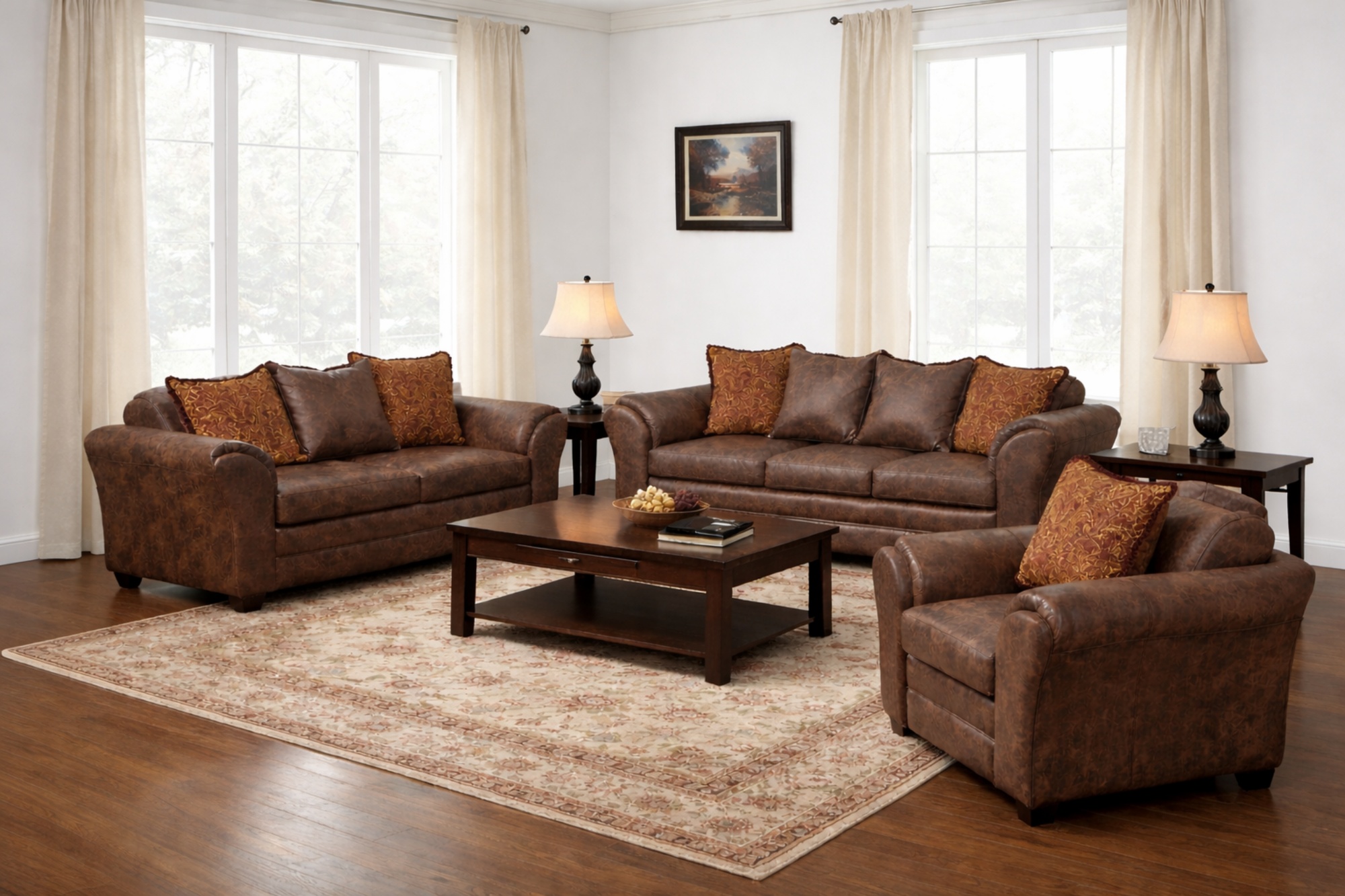 JUEGO DE LIVING 3 2 1 ACONCAGUA CHOCOLATE - 1