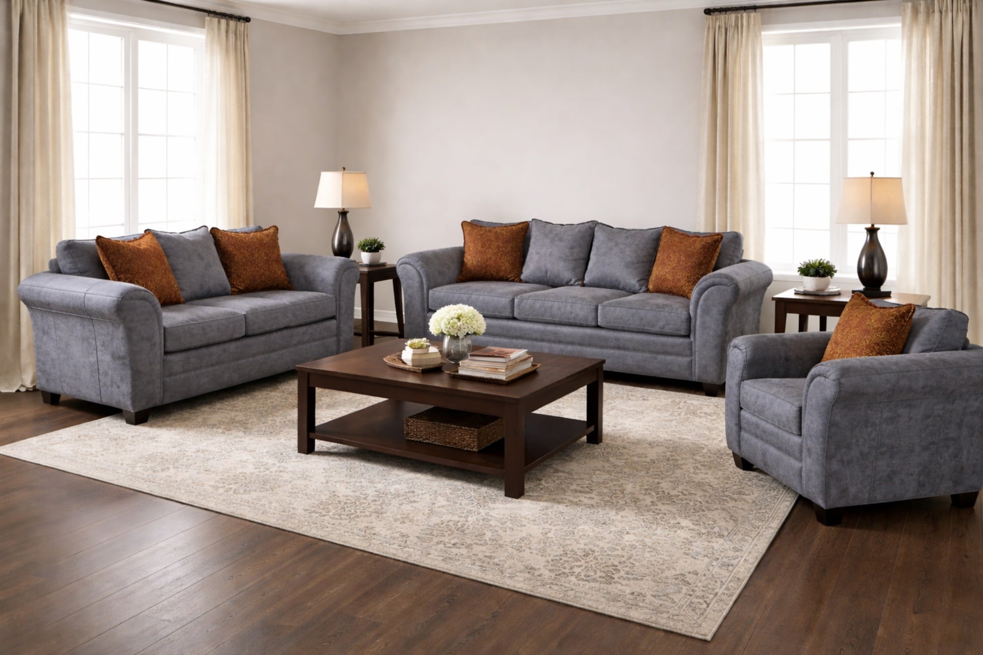 JUEGO DE LIVING 3 2 1 ACONCAGUA GRIS - 1