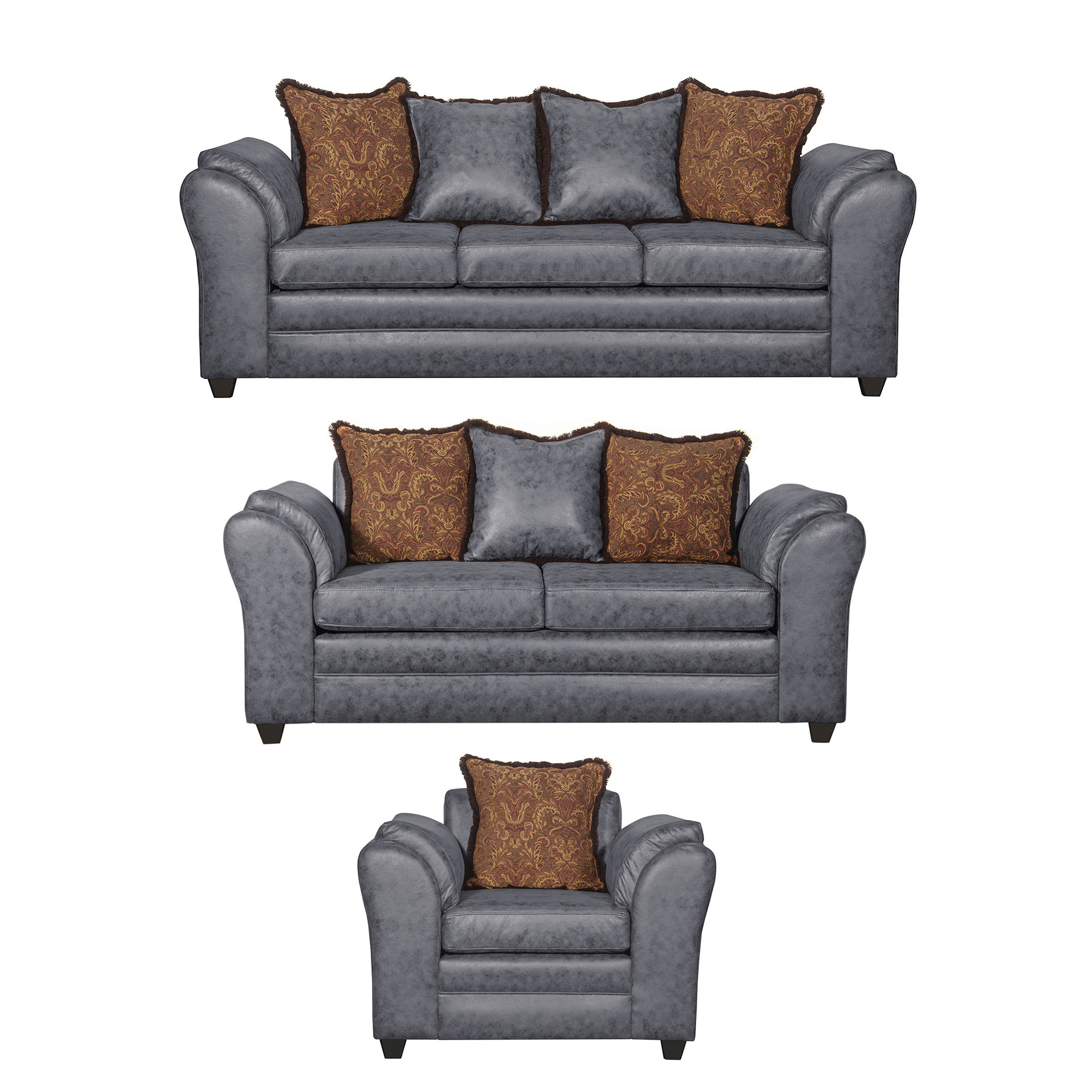 JUEGO DE LIVING 3 2 1 ACONCAGUA GRIS - 2
