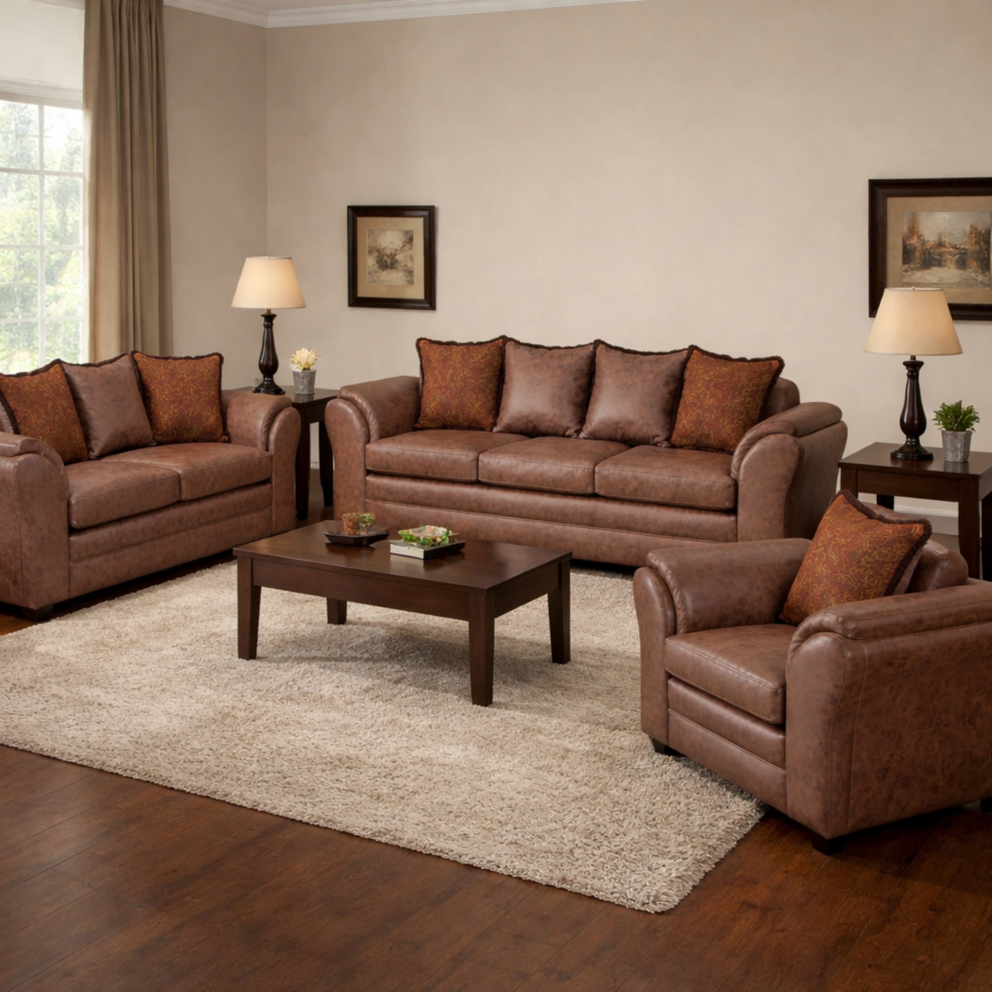 JUEGO DE LIVING 3 2 1 ACONCAGUA TERRACOTA - 1