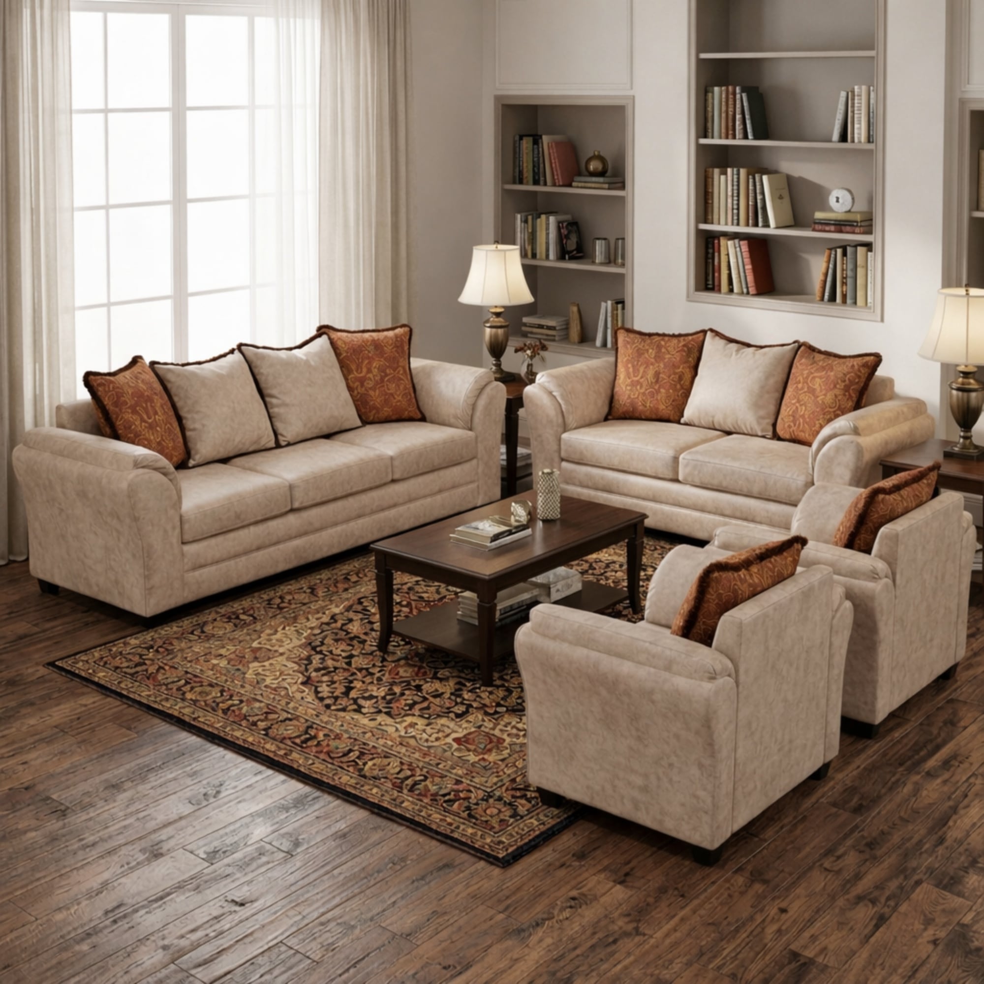 JUEGO DE LIVING 3 2 1 1 ACONCAGUA BEIGE - 1