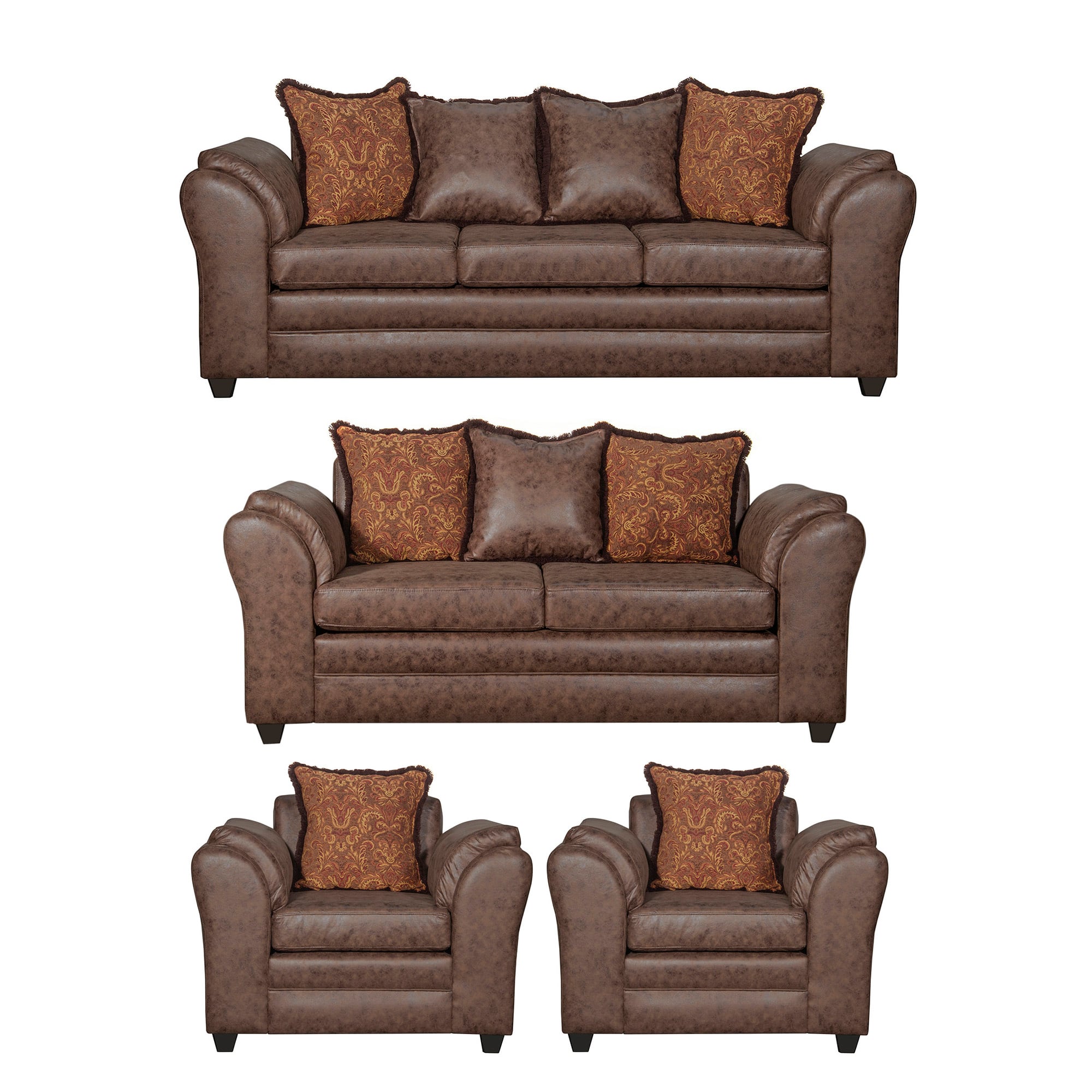 JUEGO DE LIVING 3 2 1 1 ACONCAGUA CHOCOLATE - 2