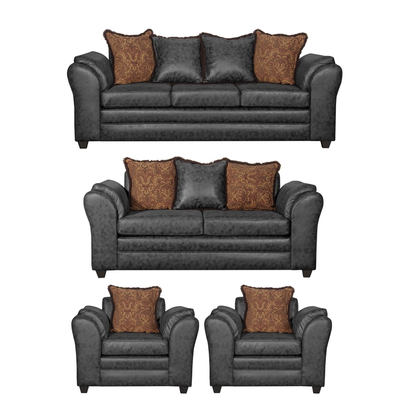JUEGO DE LIVING 3 2 1 1 ACONCAGUA NEGRO - 2