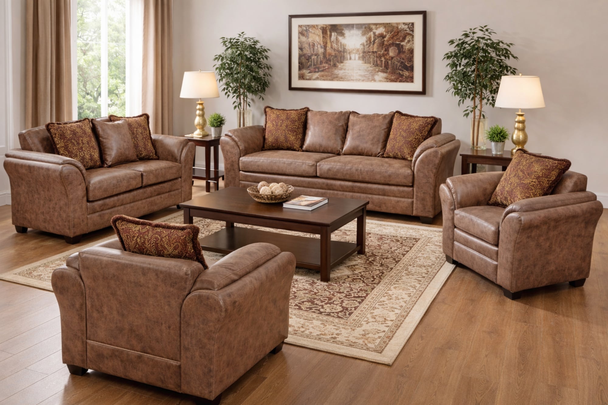 JUEGO DE LIVING 3 2 1 1 ACONCAGUA TERRACOTA - 1