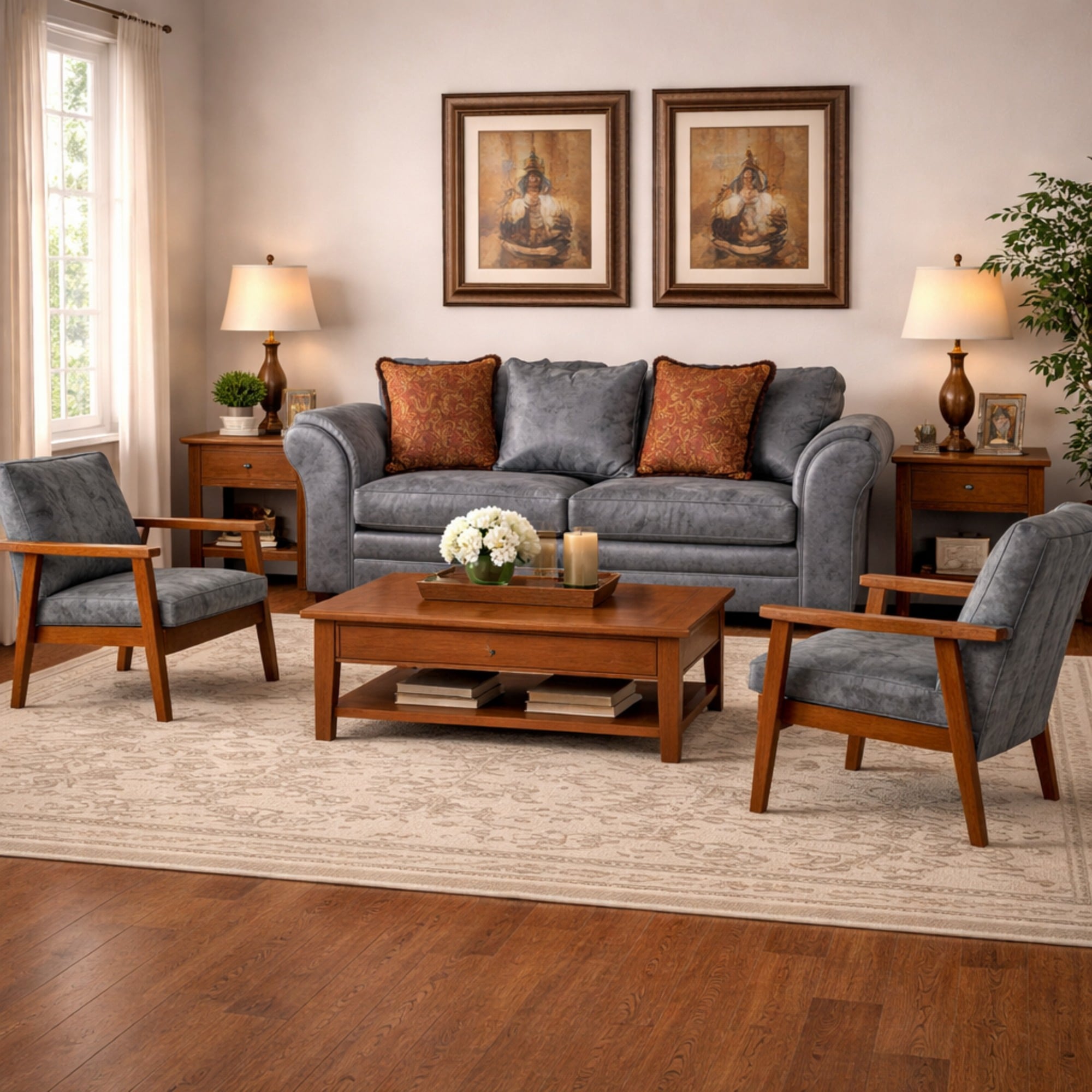 JUEGO DE LIVING 2 1 1 SITIAL ACONCAGUA GRIS - 1