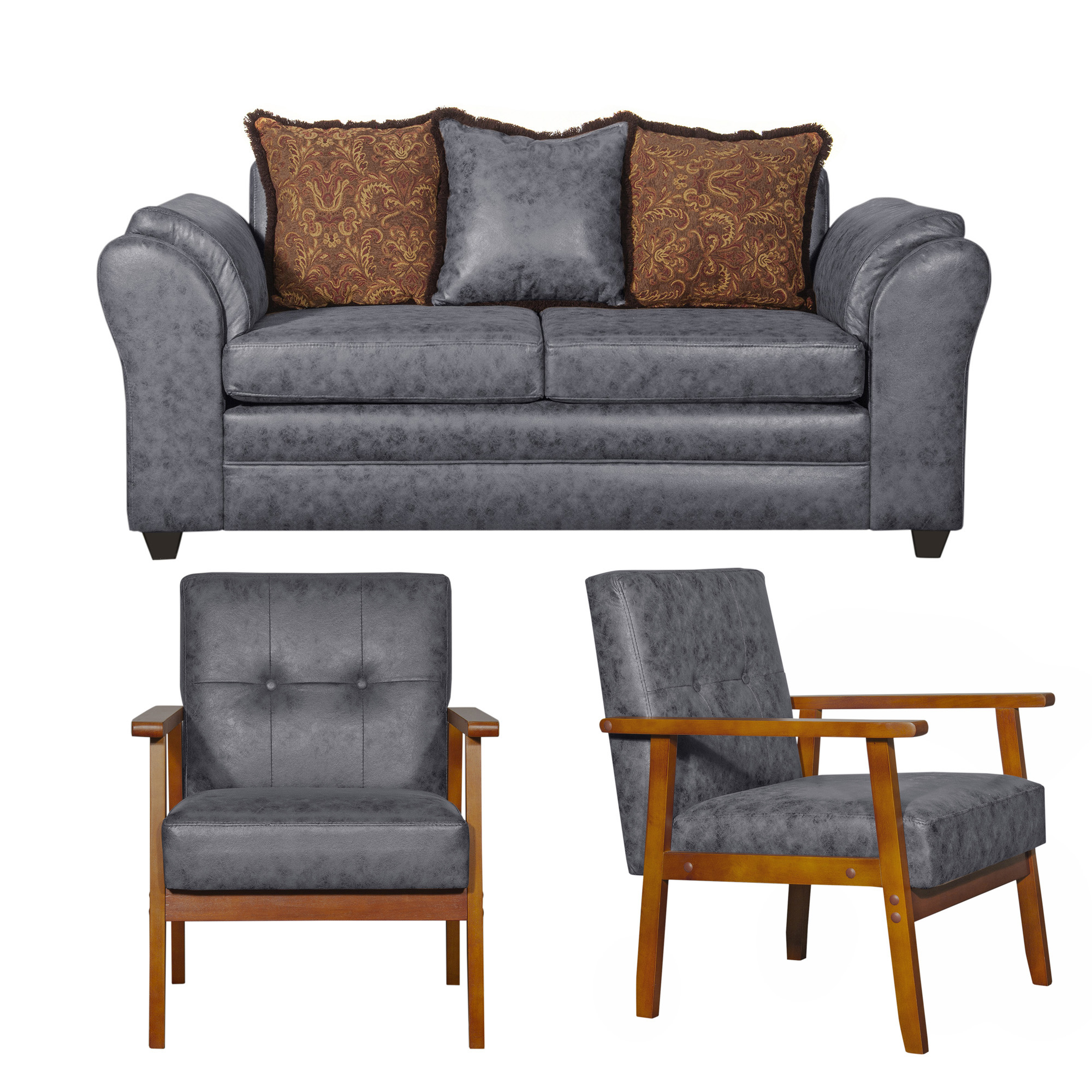 JUEGO DE LIVING 2 1 1 SITIAL ACONCAGUA GRIS - 2