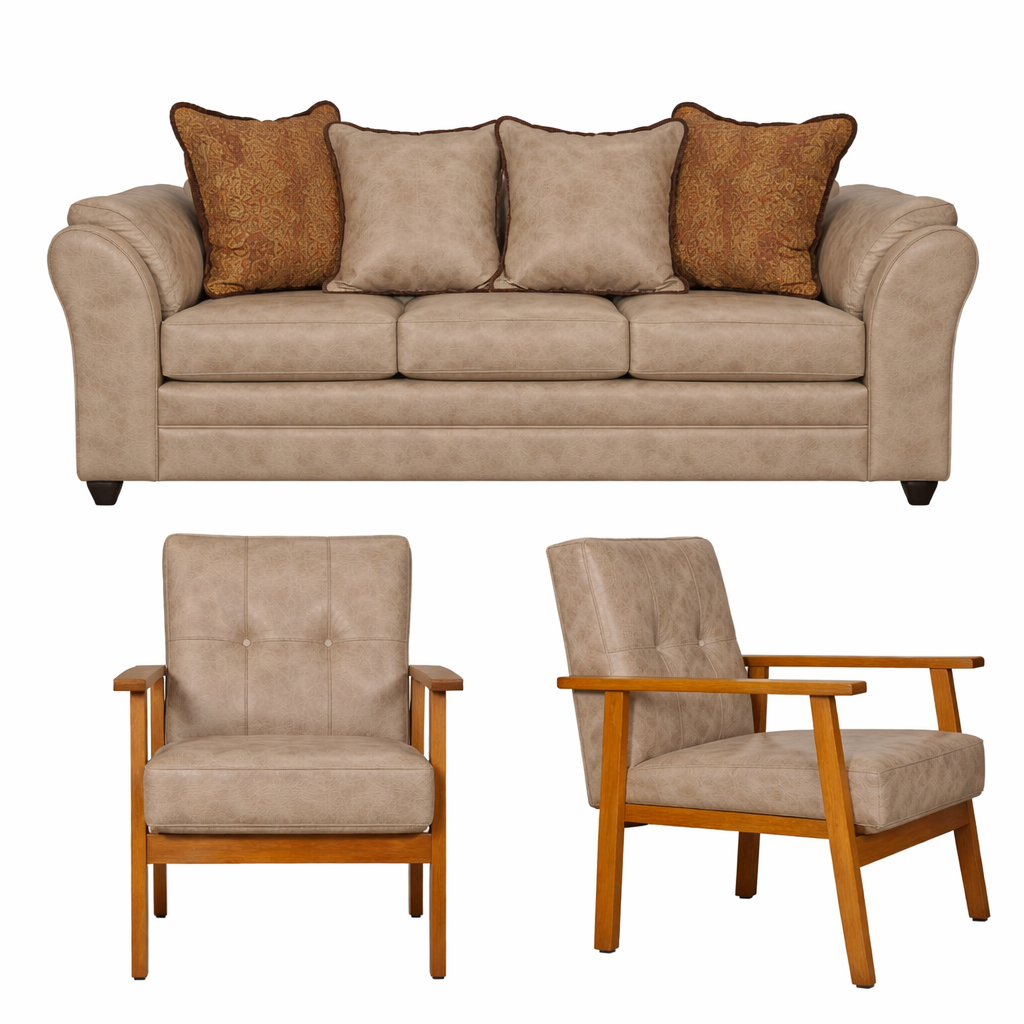 JUEGO DE LIVING 3 1 1 SITIALES ACONCAGUA BEIGE - 2