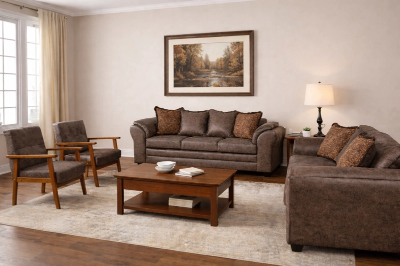 JUEGO DE LIVING 3 2 1 1 SITIAL ACONCAGUA CHOCOLATE - 1