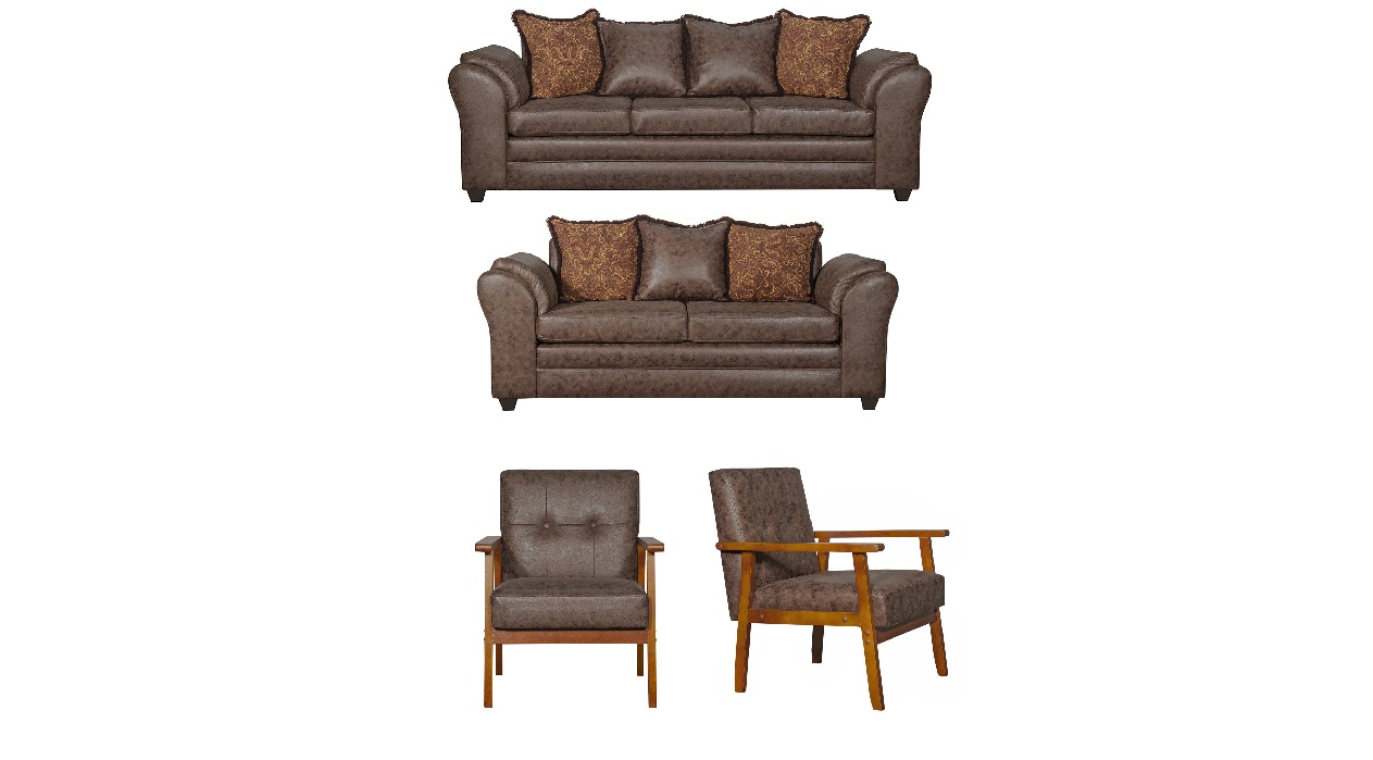 JUEGO DE LIVING 3 2 1 1 SITIAL ACONCAGUA CHOCOLATE - 2