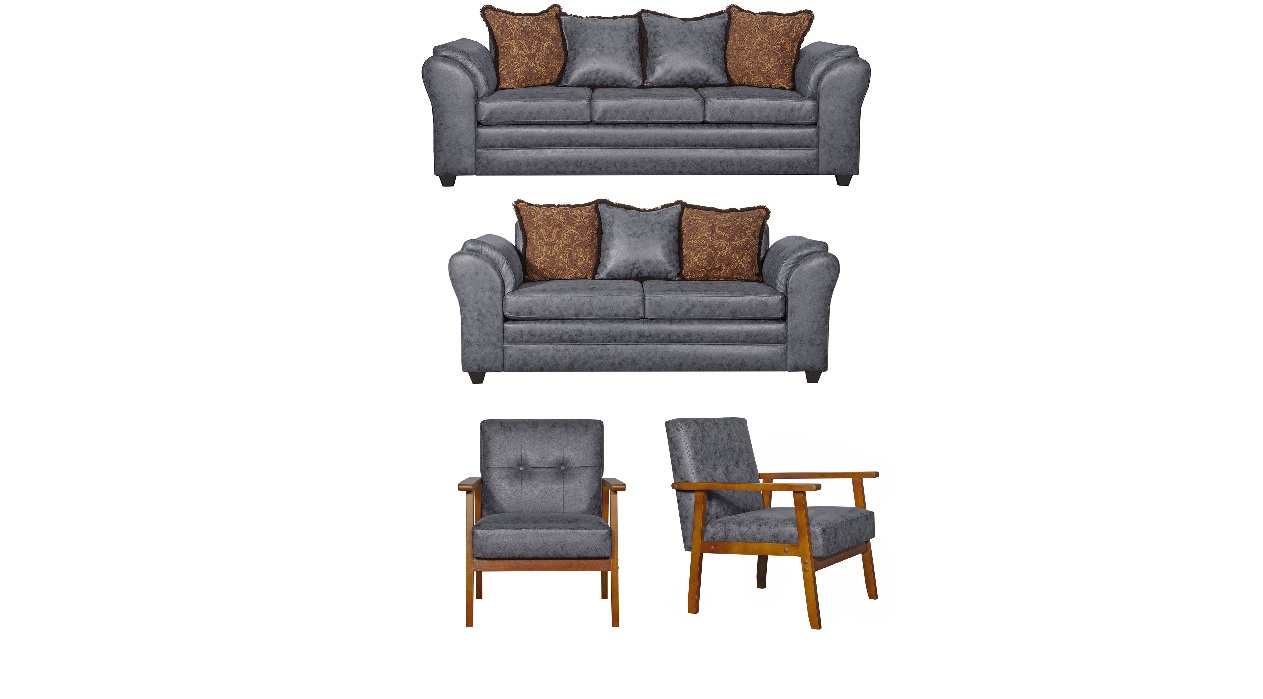 JUEGO DE LIVING 3 2 1 1 SITIAL ACONCAGUA GRIS - 2
