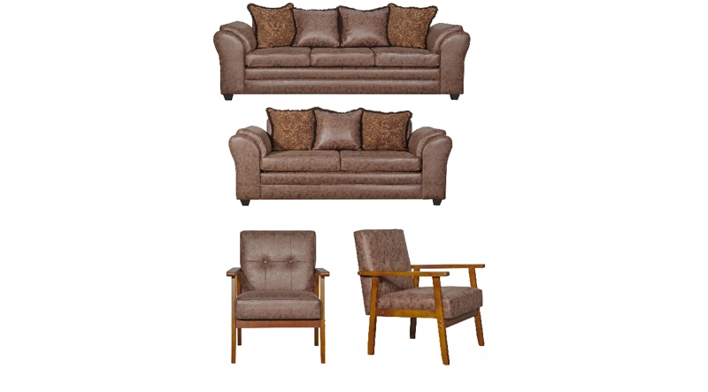 JUEGO DE LIVING 3 2 1 1 SITIAL ACONCAGUA  TERRACOTA - 2