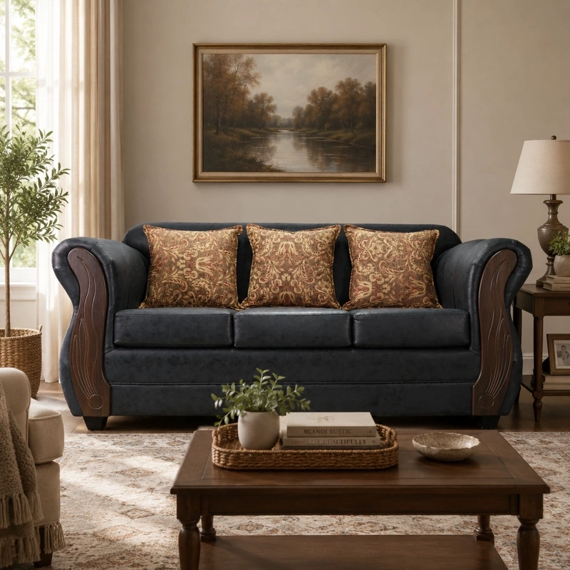 SOFA 3 CUERPOS TOSCANA NEGRO - 1