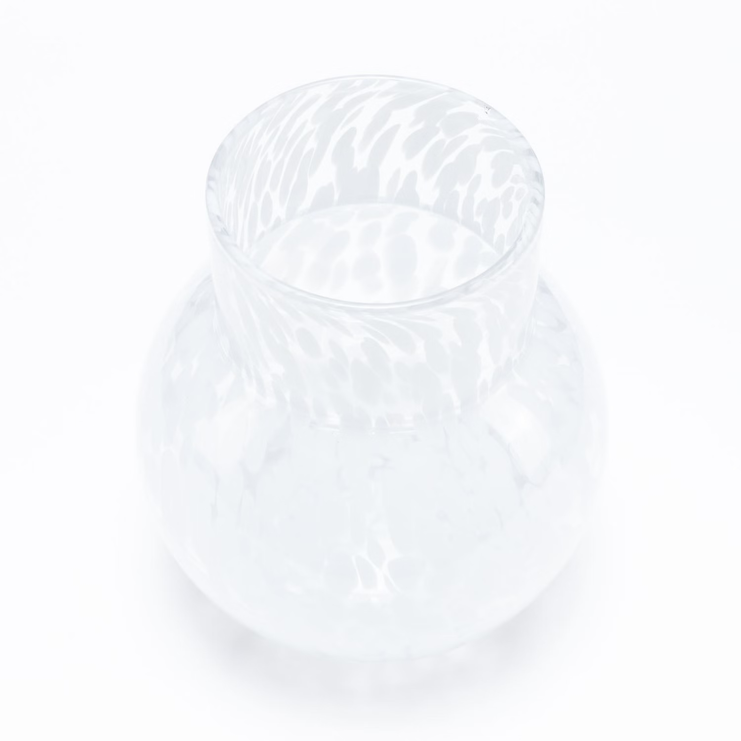 FLORERO VIDRIO CIRCULAR PUNTOS 19X23 CM - 2