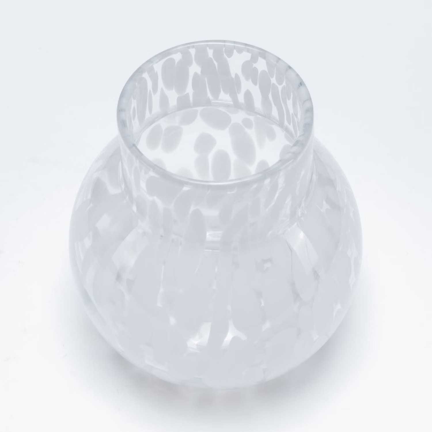 FLORERO VIDRIO CIRCULAR PUNTOS 19X23 CM - 3