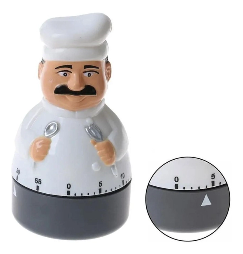 2X TIMER COCINA RELOJ TEMPORIZADO FORMA DE COCINERO A CUERDA - 2